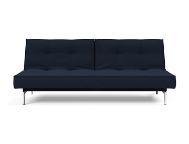 Splitback Chrome sovesofa i 528 Mixed Dance Blue, set forfra