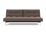 Splitback Chrome sovesofa i 530 Bouclé Taupe, set forfra