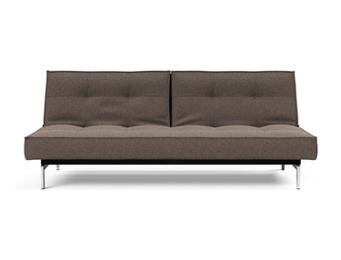 Splitback Chrome sovesofa i 530 Bouclé Taupe, set forfra