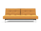 Splitback Chrome sovesofa i 536 Bouclé Ochre, set forfra