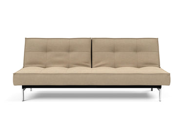 Splitback Chrome sovesofa i 587 Phobos Mocha, set forfra