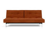 Splitback Chrome sovesofa i 595 Corduroy Burnt Orange, set forfra