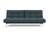 Splitback Chrome sovesofa i 851 Mahoga Dark Blue, set forfra