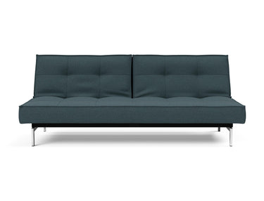 Splitback Chrome sovesofa i 851 Mahoga Dark Blue, set forfra