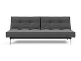 Splitback Chrome sovesofa i 852 Mahoga Seal Grey, set forfra