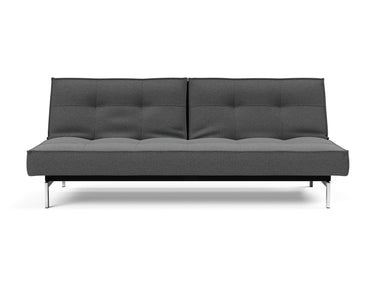 Splitback Chrome sovesofa i 852 Mahoga Seal Grey, set forfra