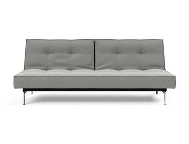 Splitback Chrome sovesofa i 853 Mahoga Dove Grey, set forfra