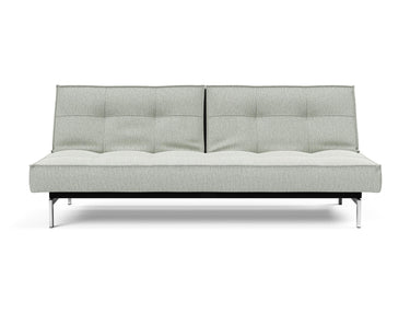 Splitback Chrome sovesofa i 888 Mozart Slate Brown, set forfra