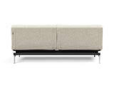 Splitback Chrome sovesofa i 357 Taura Off White, set bagfra