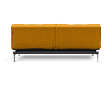 Splitback Chrome sovesofa i 507 Elegance Burned Curry, set bagfra