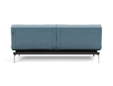 Splitback Chrome sovesofa i 525 Mixed Dance Light Blue, set bagfra