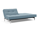 Splitback Chrome sovesofa i 525 Mixed Dance Light Blue, med den ene ryghalvdel lagt ned