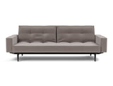 Splitback Styletto Black Wood sovesofa med armlæn i 418 Esina Truffle, set forfra