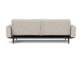 Splitback Styletto Black Wood sovesofa med armlæn i 471 Yuveno Sand, set bagfra