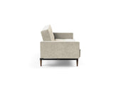 Splitback Styletto Dark Wood sovesofa med armlæn i 357 Taura Off White, set fra siden