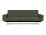 Splitback Chrome sovesofa med armlæn i 353 Taura Forest, set forfra