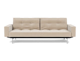 Splitback Chrome sovesofa med armlæn i 410 Esina Almond, set forfra