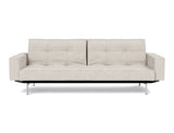 Splitback Chrome sovesofa med armlæn i 470 Yuveno Natural, set forfra