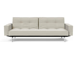 Splitback Chrome sovesofa med armlæn i 527 Mixed Dance Natural, set forfra