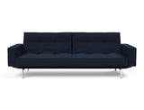 Splitback Chrome sovesofa med armlæn i 528 Mixed Dance Blue, set forfra