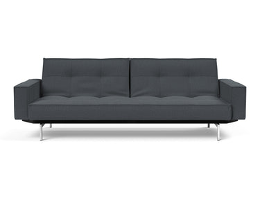 Splitback Chrome sovesofa med armlæn i 894 Mozart Grey Bronze, set forfra
