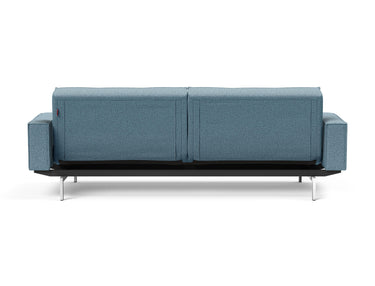 Splitback Chrome sovesofa med armlæn i 525 Mixed Dance Light Blue, set bagfra