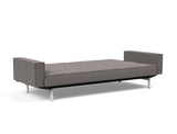 Splitback Chrome sovesofa med armlæn i 521 Mixed Dance Grey, slået ud til seng