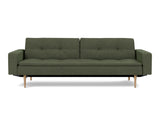 Dublexo Styletto Light Wood sovesofa med armlæn i 353 Taura Forest, set forfra