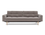 Dublexo Styletto Light Wood sovesofa med armlæn i 418 Esina Truffle, set forfra