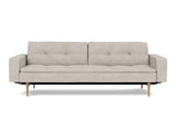 Dublexo Styletto Light Wood sovesofa med armlæn i 471 Yuveno Sand, set forfra