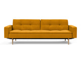 Dublexo Styletto Light Wood sovesofa med armlæn i 507 Elegance Burned Curry, set forfra
