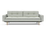 Dublexo Styletto Light Wood sovesofa med armlæn i 888 Mozart Slate Brown, set forfra