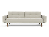 Dublexo Styletto Dark Wood sovesofa med armlæn i 527 Mixed Dance Natural, set forfra