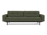 Dublexo Styletto Black Wood sovesofa med armlæn i 353 Taura Forest, set forfra