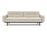 Dublexo Styletto Black Wood sovesofa med armlæn i 357 Taura Off White, set forfra