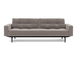 Dublexo Styletto Black Wood sovesofa med armlæn i 418 Esina Truffle, set forfra