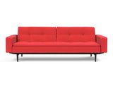 Dublexo Styletto Black Wood sovesofa med armlæn i 511 Elegance Red, set forfra
