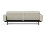 Dublexo Styletto Dark Wood sovesofa med armlæn i 527 Mixed Dance Natural, set bagfra