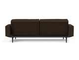 Dublexo Styletto Black Wood sovesofa med armlæn i 358 Taura Chocco, set bagfra