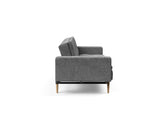 Dublexo Styletto Light Wood sovesofa med armlæn i 563 Twist Charcoal, set fra siden