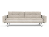 Dublexo Chrome sovesofa med armlæn i 280 Avella Sand, set forfra