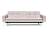 Dublexo Chrome sovesofa med armlæn i 300 Weda Sand, set forfra