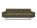 Dublexo Chrome sovesofa med armlæn i 316 Cordufine Pine Green, set forfra