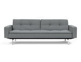 Dublexo Chrome sovesofa med armlæn i 320 Corocco Shadow Grey, set forfra