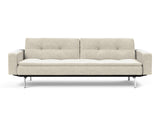 Dublexo Chrome sovesofa med armlæn i 357 Taura Off White, set forfra