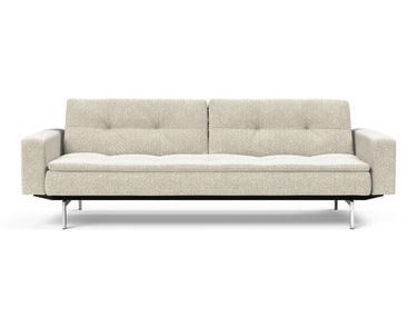 Dublexo Chrome sovesofa med armlæn i 357 Taura Off White, set forfra