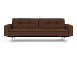 Dublexo Chrome sovesofa med armlæn i 359 Taura Cappuccino, set forfra