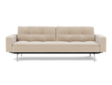 Dublexo Chrome sovesofa med armlæn i 410 Esina Almond, set forfra