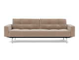 Dublexo Chrome sovesofa med armlæn i 417 Esina Mocha, set forfra