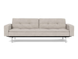 Dublexo Chrome sovesofa med armlæn i 471 Yuveno Sand, set forfra